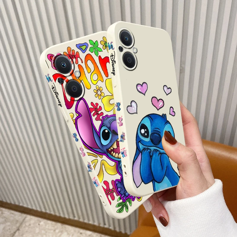 Dibujos animados de la serie Stitch para OPPO Find X5 X3 X2 Lite Pro Neo A5 A53 A94 4G 5G, funda suave para teléfono con cuerda izquierda líquida - imagen 5