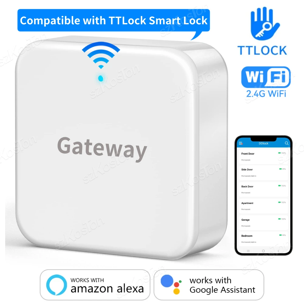 TTLOCK G2 WiFi Hub de enlace Compatible con TTLock cerradura de puerta inteligente aplicación remota Control desbloqueo Control de voz para Alexa Google Home - imagen 2