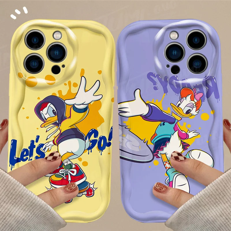 Funda de silicona a prueba de golpes con ondas 3D de Mickey Pato Donald de Disney para iPhone 15 14 13 12 11 Pro Max X XR XS 8 7 6 6S Plus SE 2020 - imagen 3