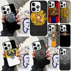 Funda de teléfono con escudo de armas armenio Rusia para iPhone 17 Air 16 15 14 12 13 PLUS 11 PRO MAX