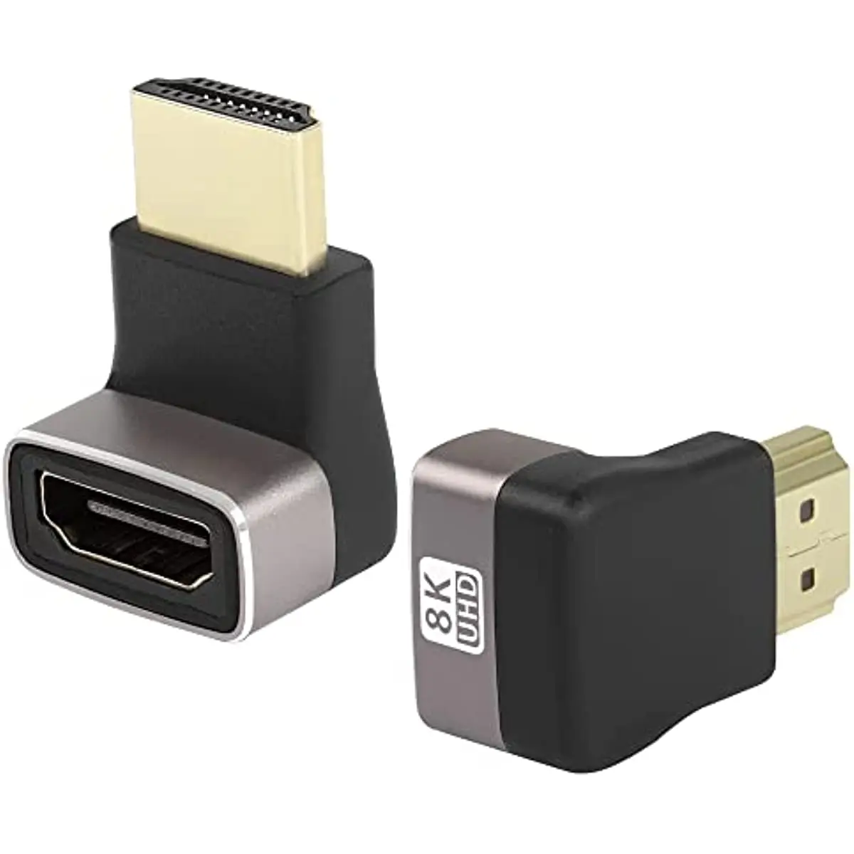 Nku 8K @ 60Hz/4K @ 120Hz HDR 90 grados compatible con HDMI adaptador macho a hembra acoplador extensor en forma de L para ordenador portátil PC Monitor HDTV