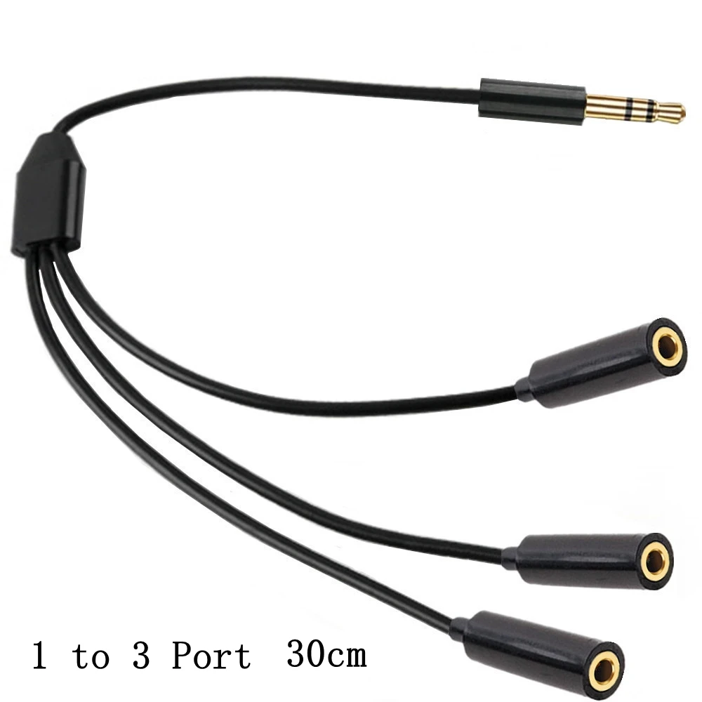 Divisor de audio Cable de 3,5 mm 3,5 mm 3 hembra a macho Jack 1 a 6 3 4 5 Adaptador Cable auxiliar para iPhone Samsung Reproductor de MP3 Auriculares - imagen 3