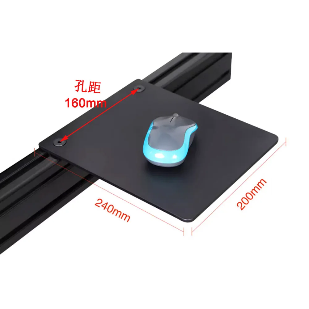 Bandeja de ratón de metal de aleación de aluminio, almacenamiento de alfombrilla para ratón, juego de simulación, soporte de perfil de aluminio de carreras - imagen 3