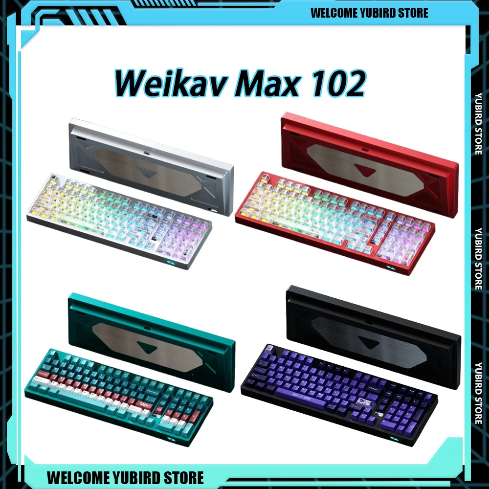 Weikav Max 102 Teclado mecánico de aleación de aluminio para jugar, inalámbrico, Bluetooth, RGB, intercambio en caliente, accesorios personalizados para Pc, regalos - imagen 2