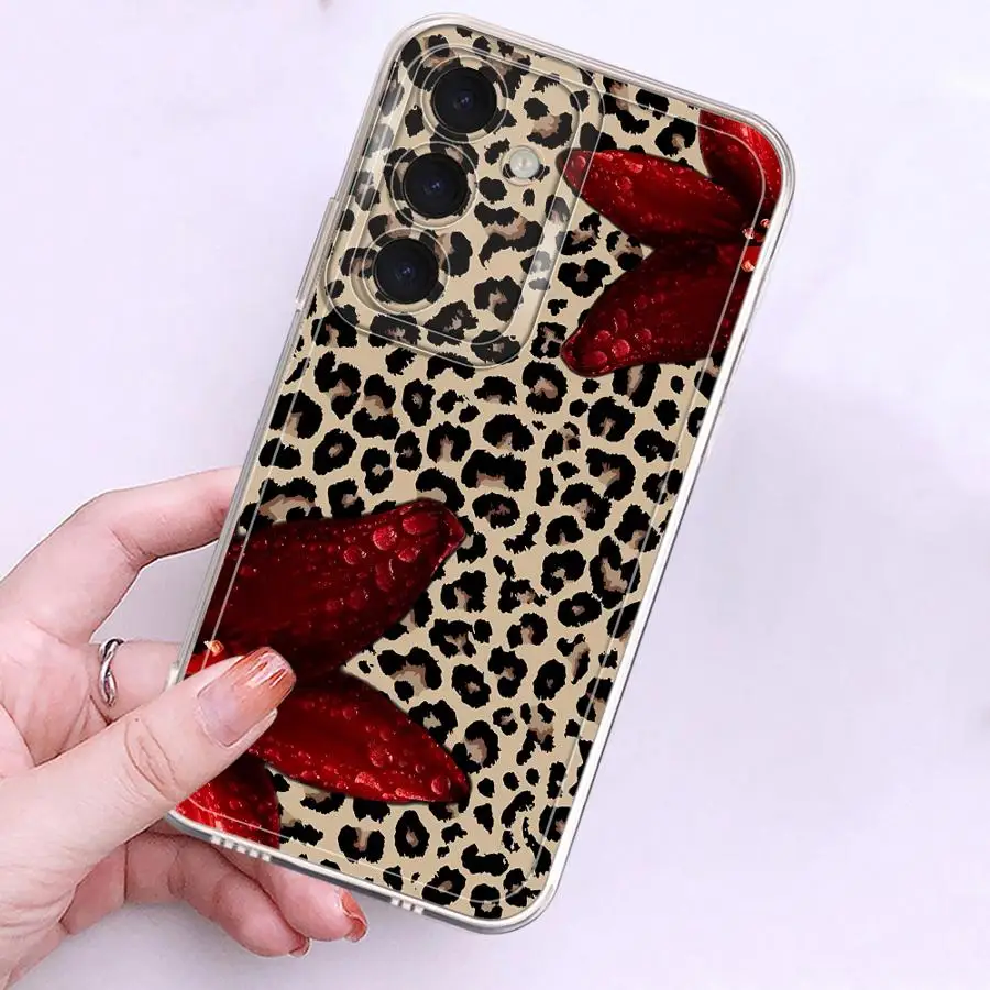 Funda de teléfono suave para Samsung Galaxy S22 FE Note 20 Ultra 10 S25 Edge S24 S23 Ultra S20 Plus S21 Premium estampado de leopardo - imagen 4