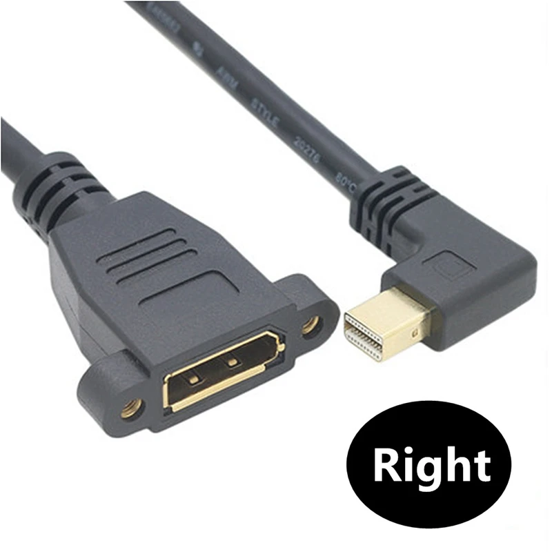 Mini DisplayPort Dorado 4K De 0,3m Macho 90 °   Cable de extensión de instalación de panel hembra de ángulo a DP para monitor de computadora Apple - imagen 5