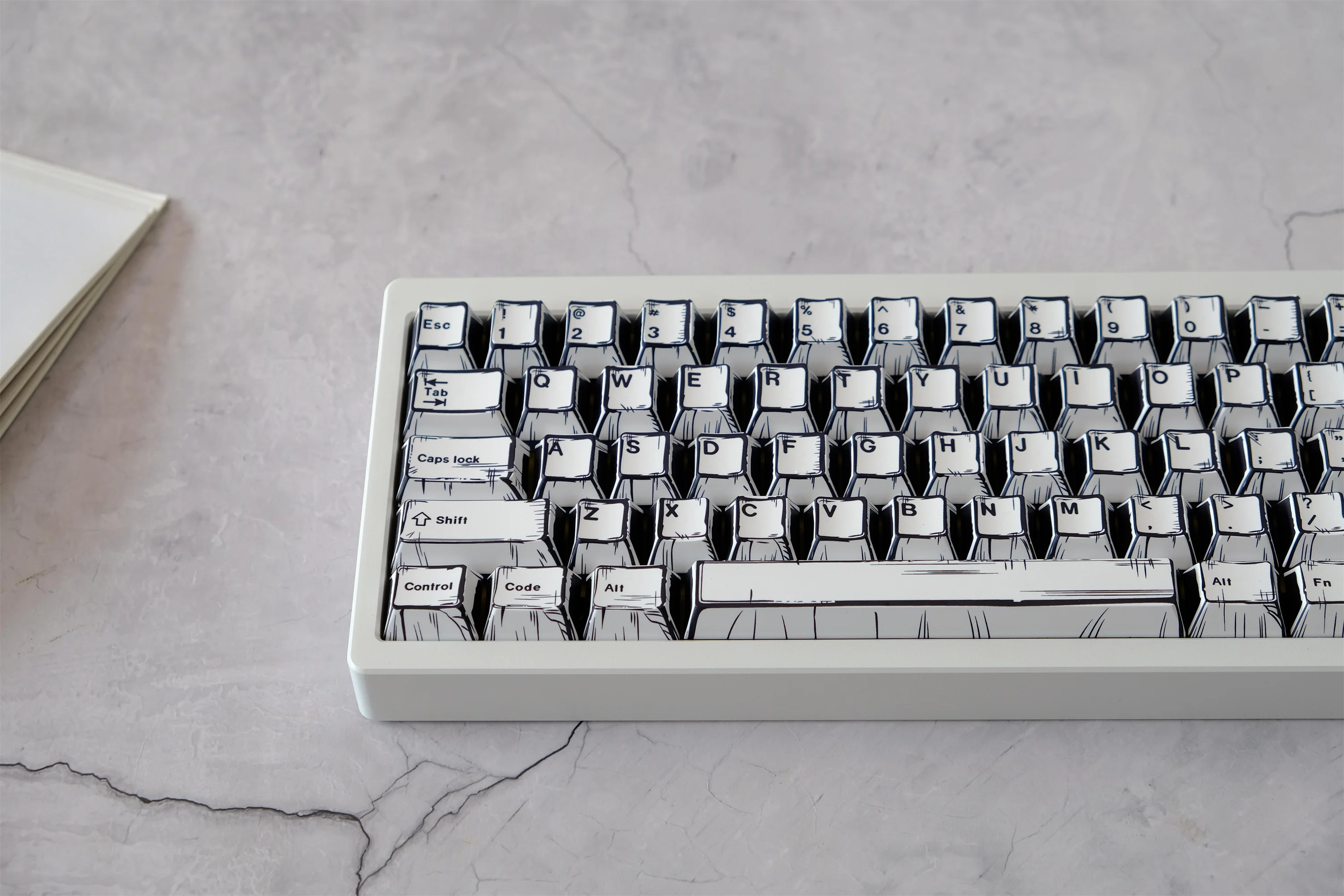 Sketch Comics Keycaps 150 teclas Material PBT perfil CHERRY DYE-SUB para CHERRY MX Switch Wooting Teclado mecánico Keycap