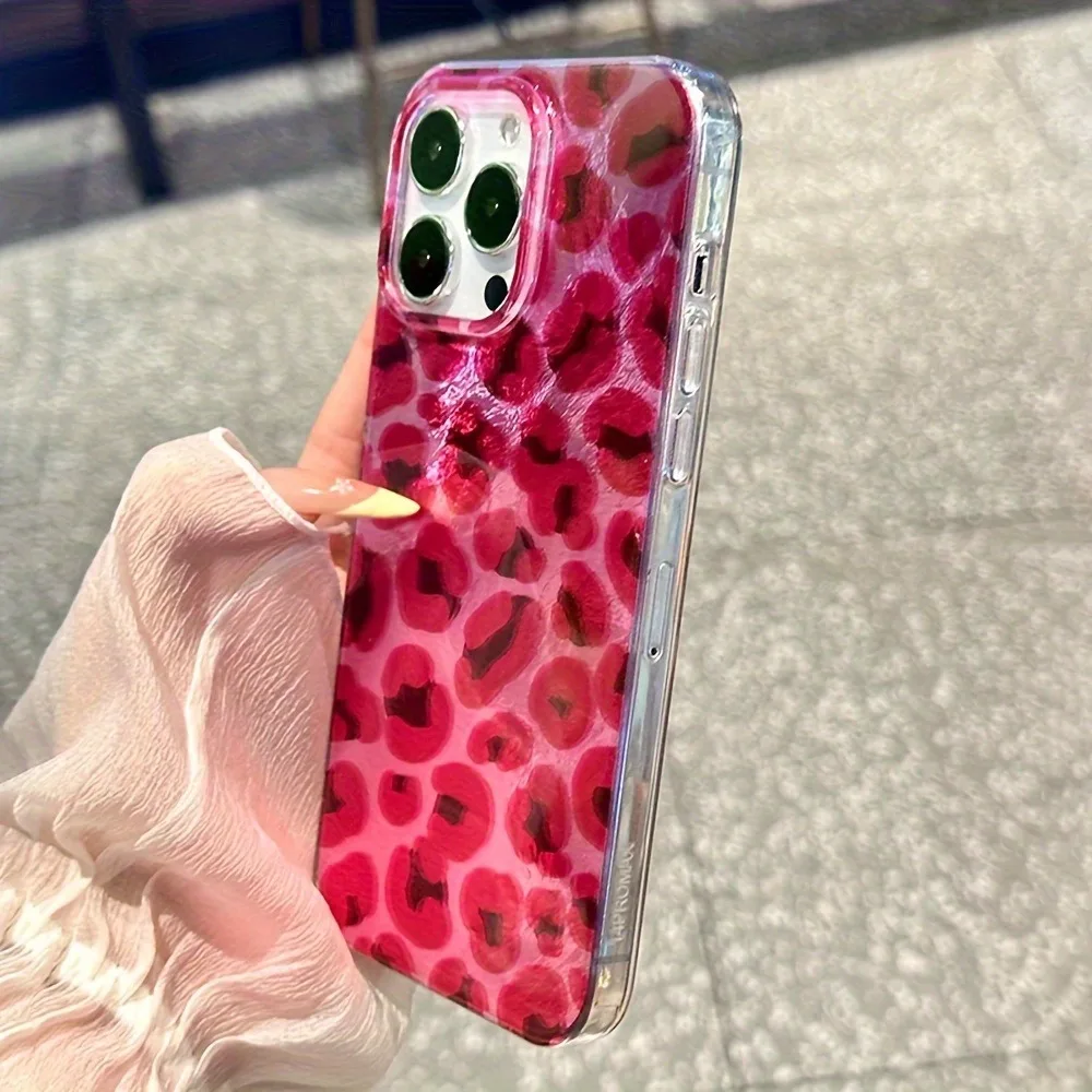 Funda de teléfono con estampado de leopardo rosa para iPhone 17 Pro Max Air 16 15 14 13 12 11 XS X XR 7 8 Plus 16E cubierta de parachoques de silicona a prueba de golpes - imagen 5