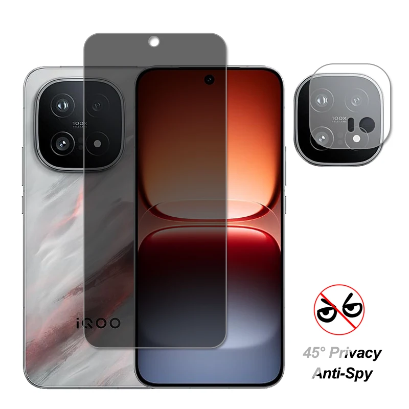 Para ViVo iQOO 15 vidrio ViVo iQOO 15 Protector de pantalla privacidad vidrio templado película protectora de lente de cámara de teléfono para ViVo iQOO 15