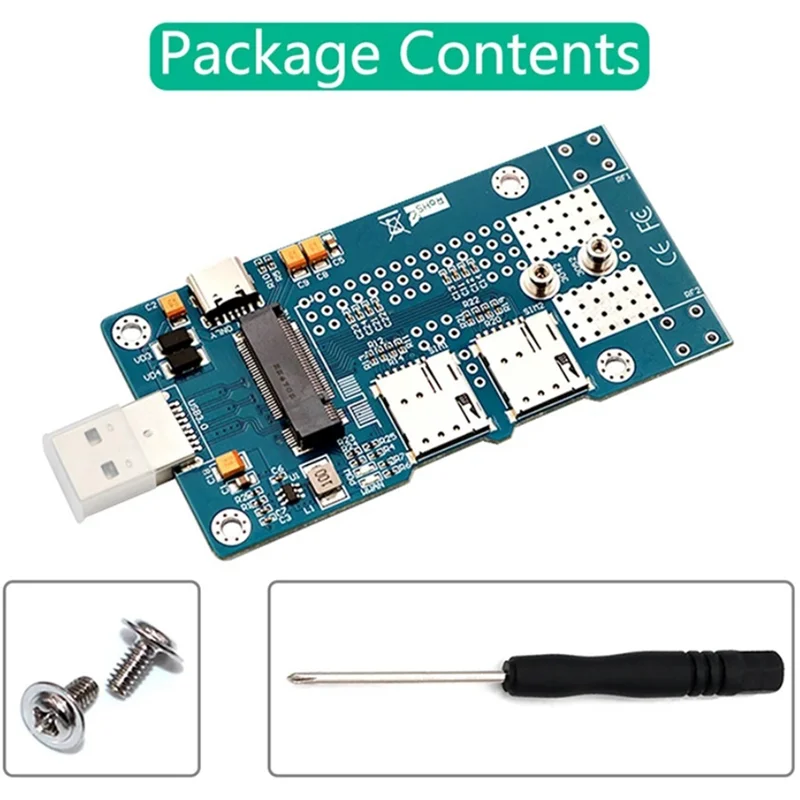 Adaptador GW-NGFF(M.2) a USB 3,0 con tarjeta NANO SIM Dual compatible con módulo 3G/4G/5G/LTE adecuado para ordenadores de escritorio fácil de instalar