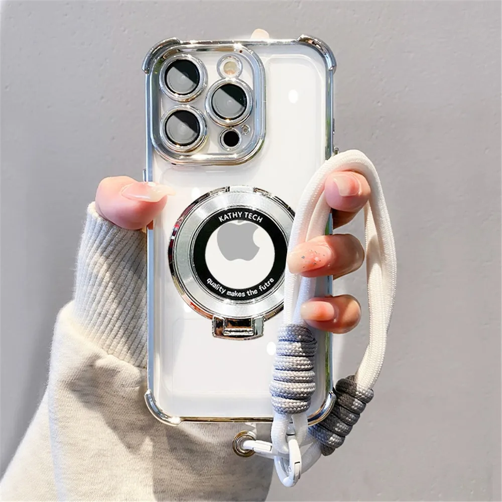 Funda de teléfono con soporte magnético a prueba de golpes para Huawei Nova 13 Pro 12 11 10 9 8 7 6 5 Pro SE con cordón funda de soporte de silicona suave - imagen 2