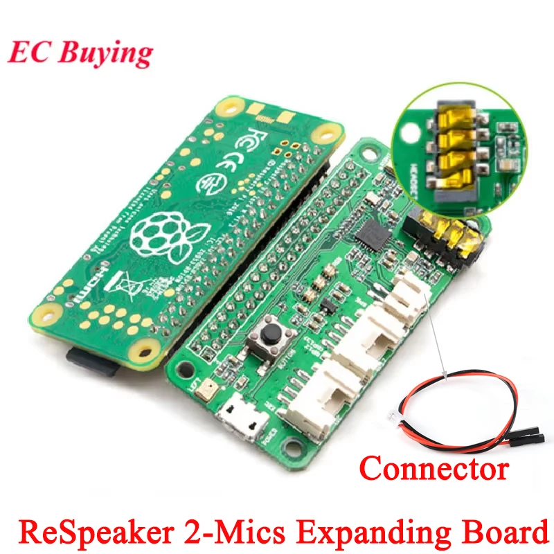 ReSpeaker-placa de expansión de sombrero de 2 micrófonos, módulo de reconocimiento estéreo de voz, conjunto de micrófono Dual para Raspberry Pi0 Pi 4B 3B +/3B Zero - imagen 2
