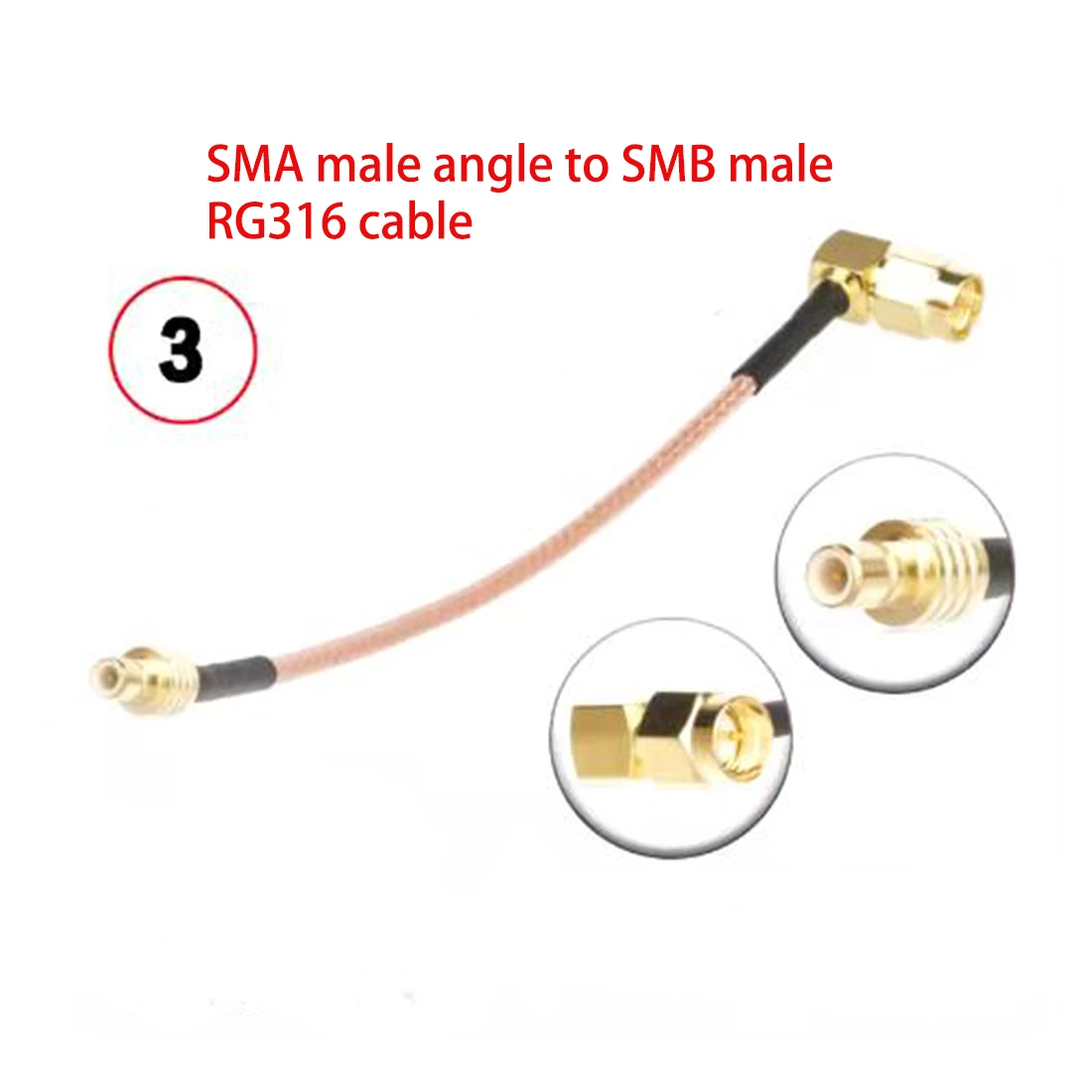 1 unidad SMA macho hembra a conector SMB Cable de puente de ángulo recto RG316 15cm/30cm/50cm/100cm venta al por mayor nuevo para Wifi inalámbrico - imagen 4
