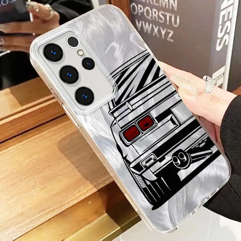 Funda de lujo para luces traseras de coche, funda de teléfono con textura de plumas para Samsung Galaxy S25 S24 S23 S22 S21 S20 Ultra FE Lite - imagen 4