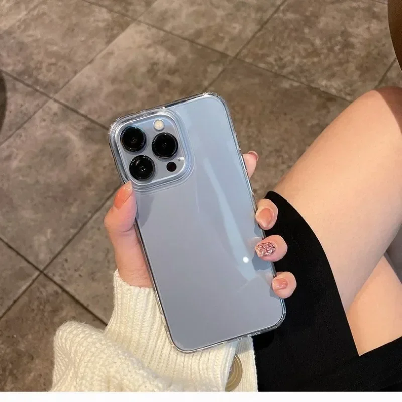 Funda de teléfono acrílica suave transparente de lujo para iPhone 16 15 Pro Max 11 12 13 14 15 Pro XS XR 7 8 Plus cubierta a prueba de golpes - imagen 4