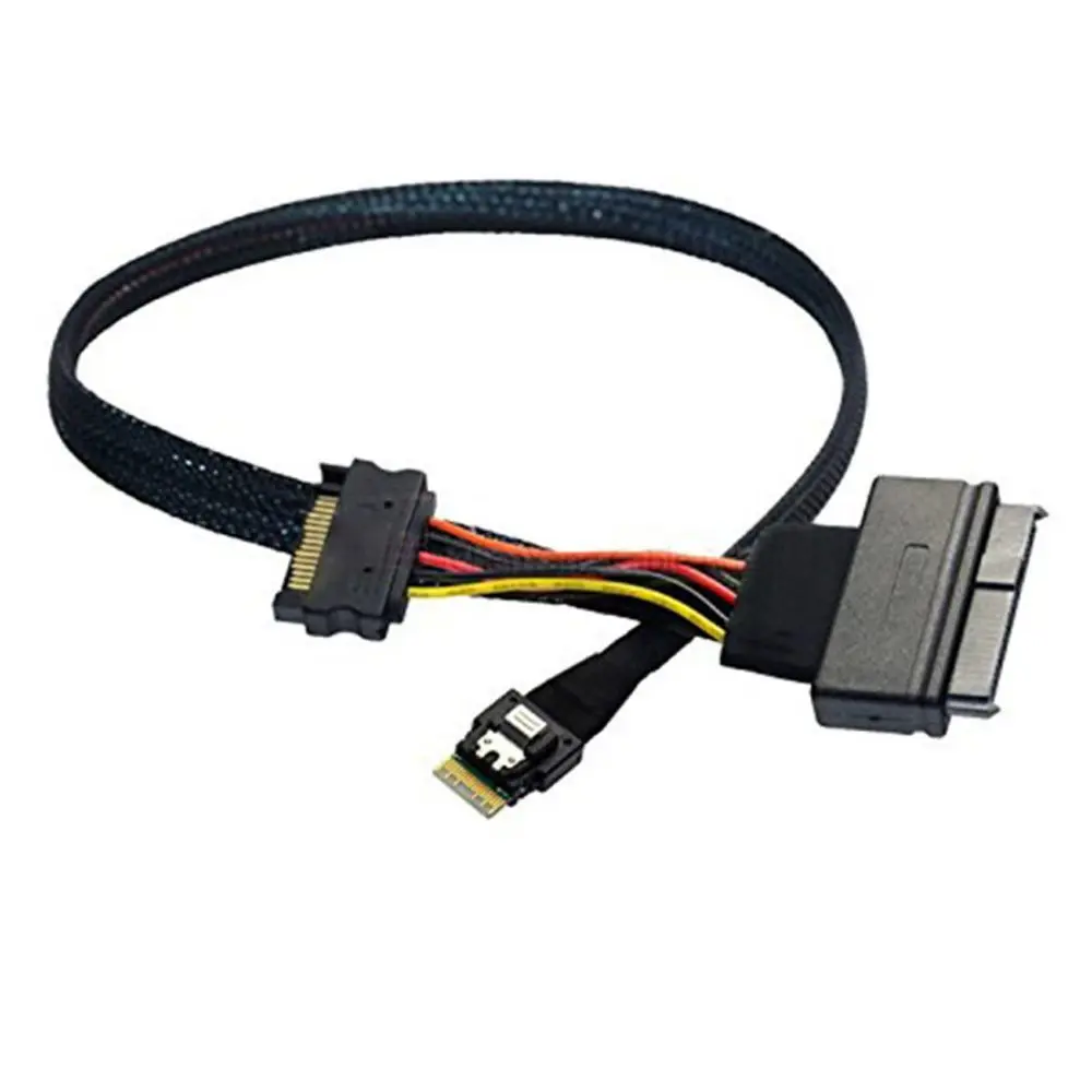 1 Uds Mini SAS Slim SFF-8654 4I 38P a SAS 8639 U.2 Cable adaptador con SATA15P - imagen 2