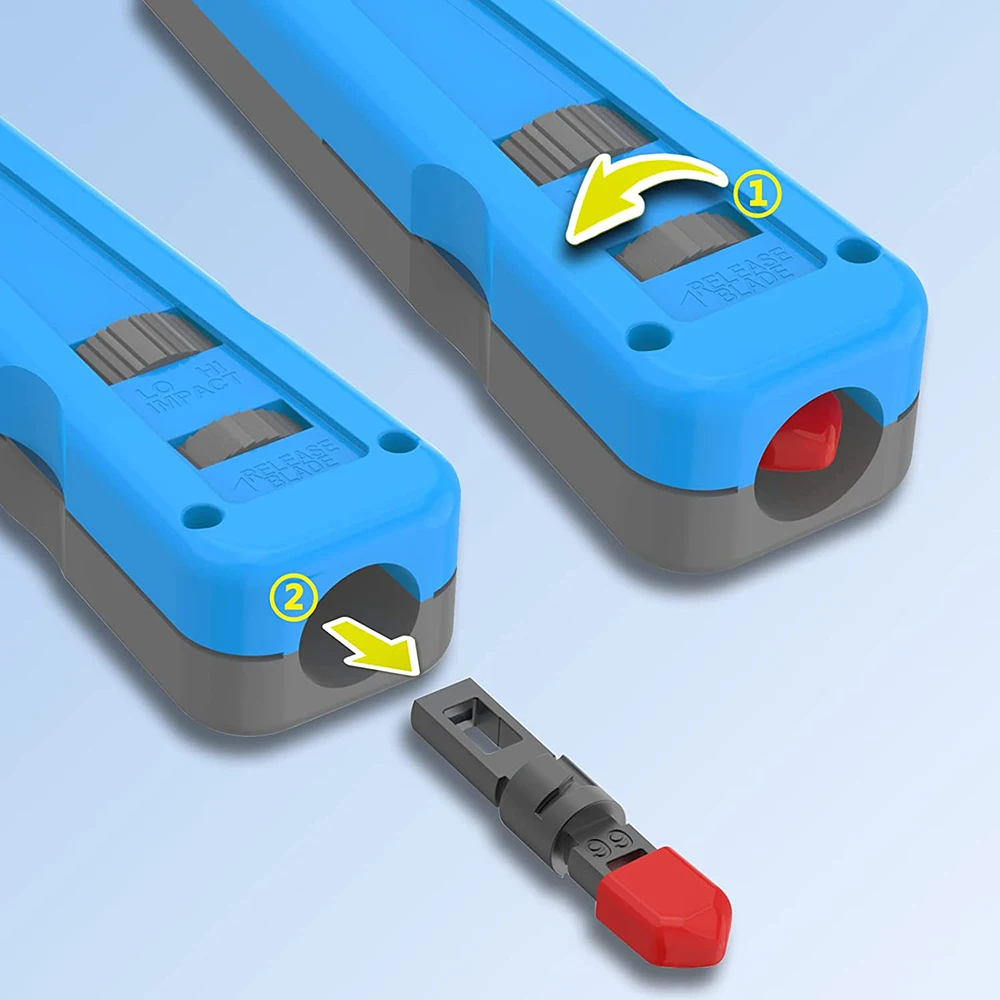 Hoolnx Impact 110-herramienta de perforación con gancho de Cable, almacenamiento de cuchillas agrandadas para 110/66 cuchillas, herramientas de inserción de terminales RJ45 - imagen 5