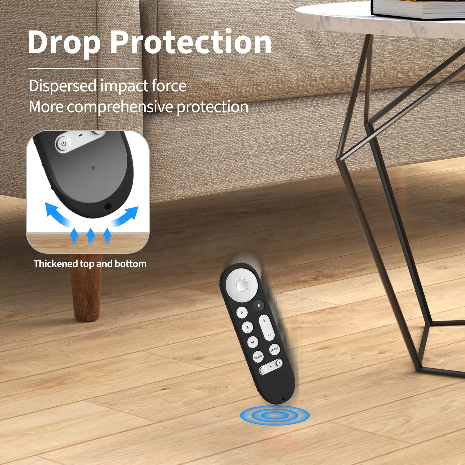 Fundas protectoras de silicona para mando a distancia de Google TV Streamer 4K TV 2024 para control remoto de Google GY3LE - imagen 5