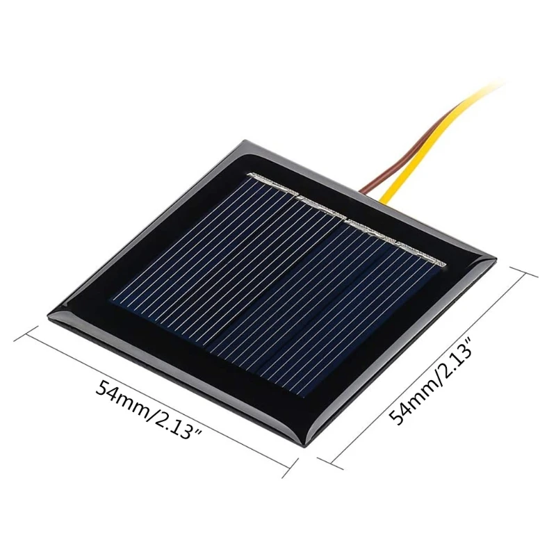 Micro placa Solar fotovoltaica, 5 piezas, 2V, 100Ma, células solares con cables, placa epoxi, juguetes para proyectos de bricolaje, 54mm x 54mm, K1KF - imagen 5
