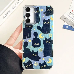Funda Samsung Galaxy A55 – Gato negro Luna bonita antirrayones