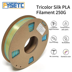 FYSETC Filamento PLA Seda Tricolor 1,75 mm 250 g – Arcoíris Premium