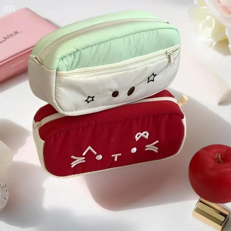 Caja de bolígrafos inspirada en gato dulce, estuche de papelería para alumnos con múltiples compartimentos de gran capacidad, organizador de soporte de suministros escolares - imagen 3