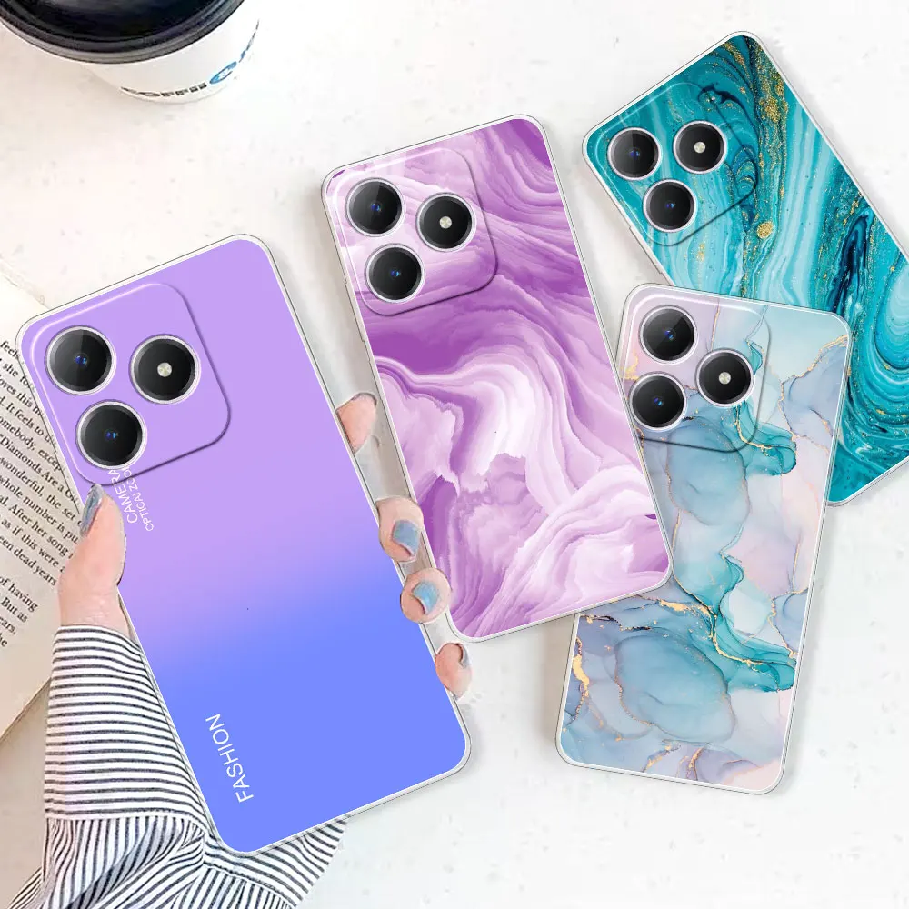 Para Realme C63 Funda trasera para Realme C61 Funda a prueba de golpes Funda de teléfono de silicona suave transparente para Realme Narzo N63 Coque de parachoques - imagen 2