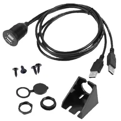 Cable Alargador USB 2.0 Impermeable para Coche y Moto, Doble Puerto