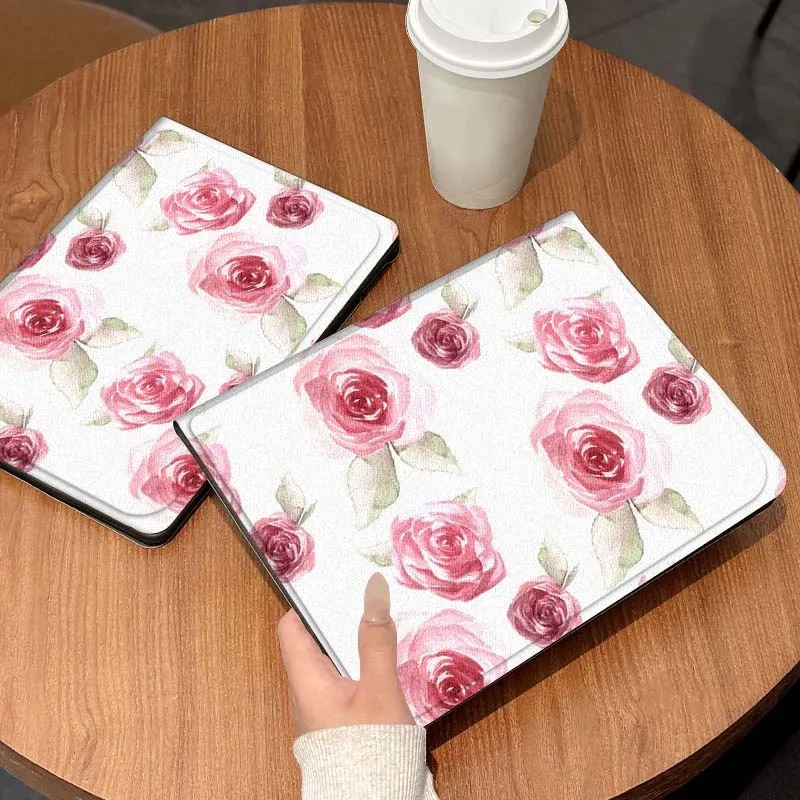 Arte flores puras rosa cereza para Lenovo Pad Tab Legion Xiaoxin Y900 Y700 K10 M10 P11 3. a generación Pro GT Plus funda para tableta