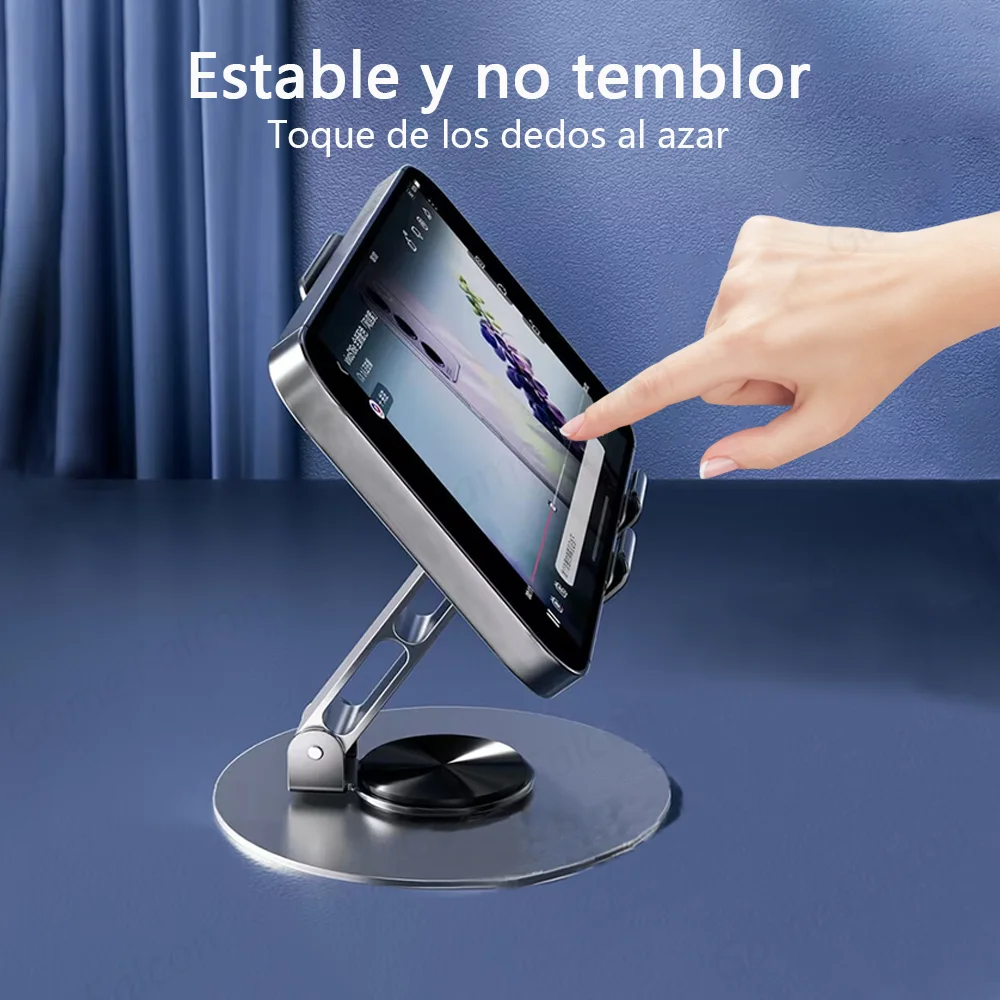 Metal 360° Rotation Mobile Phone Tablet Holder Anti Slip Foldable Regulate Portable Lazy Desktop Live Mobile Phone Stand Mount - imagen 3