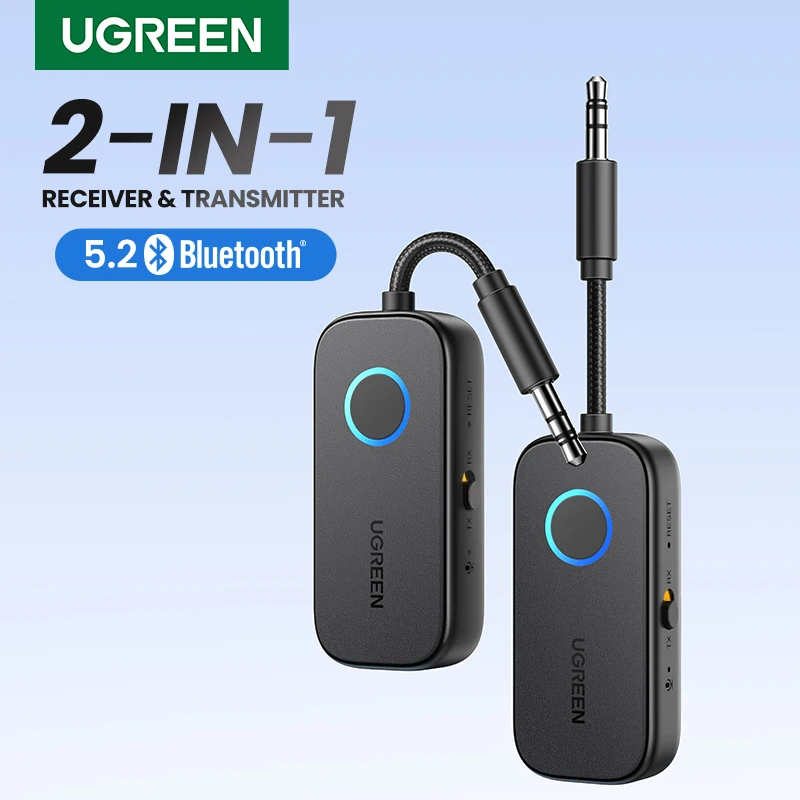 UGREEN-receptor y transmisor Bluetooth 2 en 1, adaptador inalámbrico de Audio auxiliar de 3,5mm para vuelo, TV, coche y cinta de correr - imagen 2