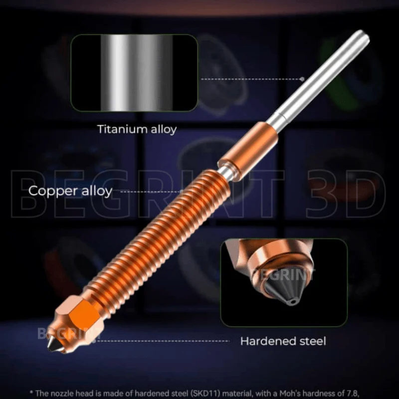 Boquilla para Creality K2 Plus, Kit de boquillas de intercambio rápido, acero endurecido, diseño totalmente metálico para accesorios de impresora 3D Creality K2 Plus - imagen 2