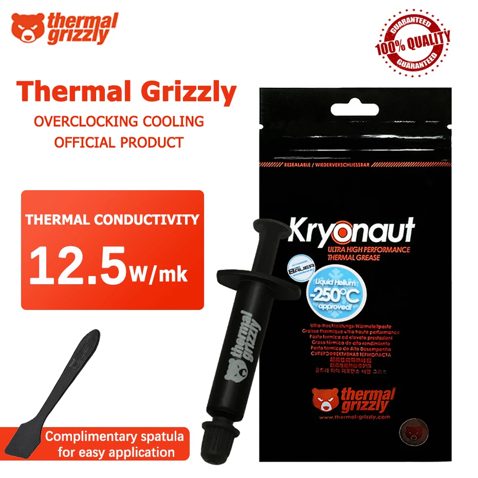 Grasa térmica Grizzly Kryonaut 1g conductividad térmica 12,5 W/mk para GPU CPU grasa de silicona compuesta - imagen 2