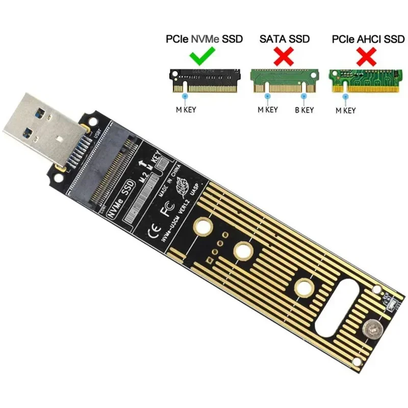 Adaptador M.2 NVME SSD a USB 3,1 PCI-E a USB-A 3,0 tarjeta convertidora interna 10Gbps USB3.1 Gen 2 para Samsung 970 960/para Intel nuevo - imagen 3