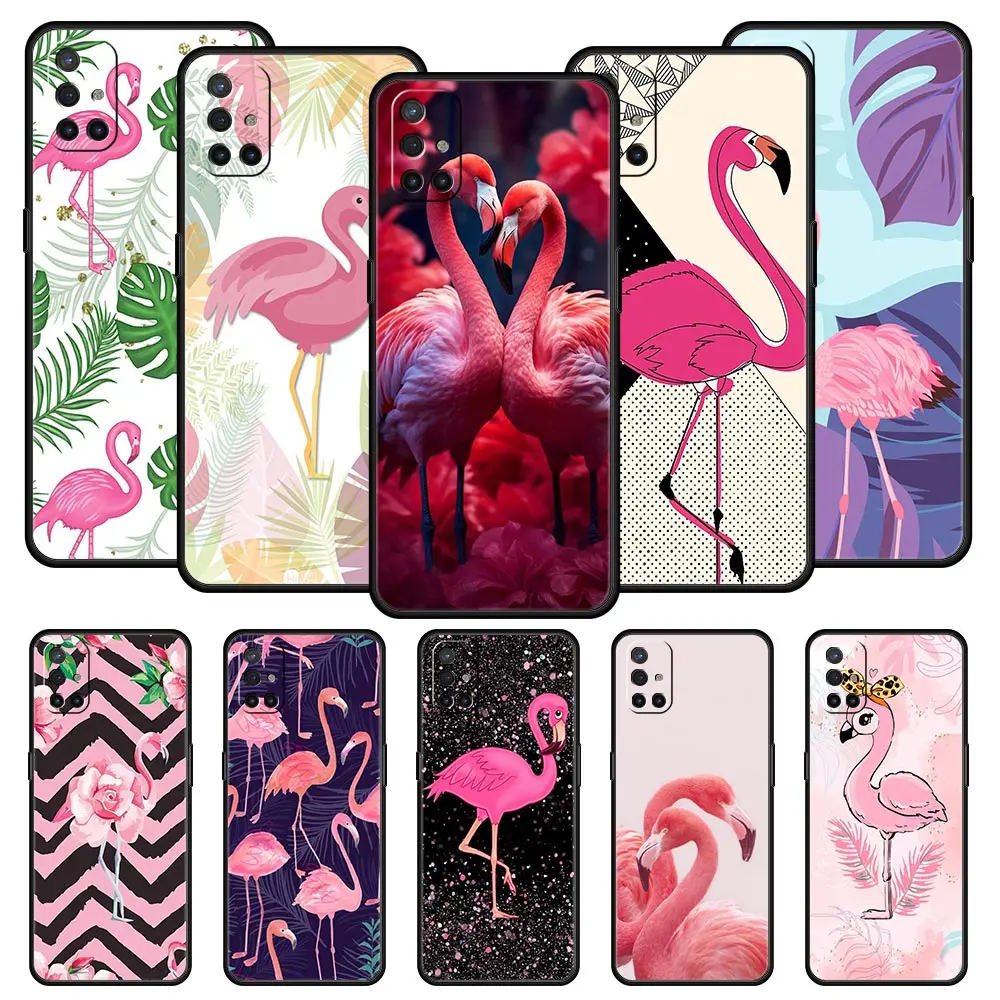 Preciosa funda de teléfono con hojas de flamencos rosados para OnePlus 12 11 10 9 8 7 7T Pro 12R 10R 9RT 9R 8T Nord N100 N200 N10 2T CE 2 5G