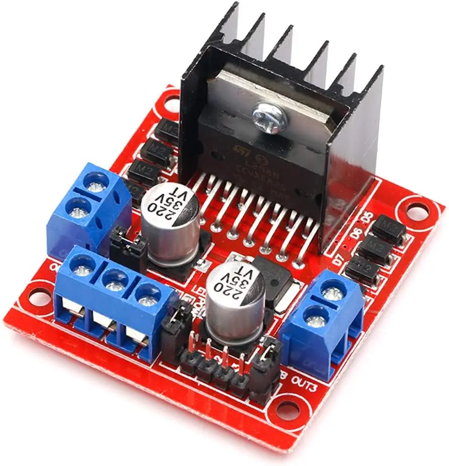 Placa controladora de accionamiento de Motor L298N, módulo de Control y accionamiento de Motor paso a paso de Robot de puente H Dual CC para energía de coche inteligente Arduino