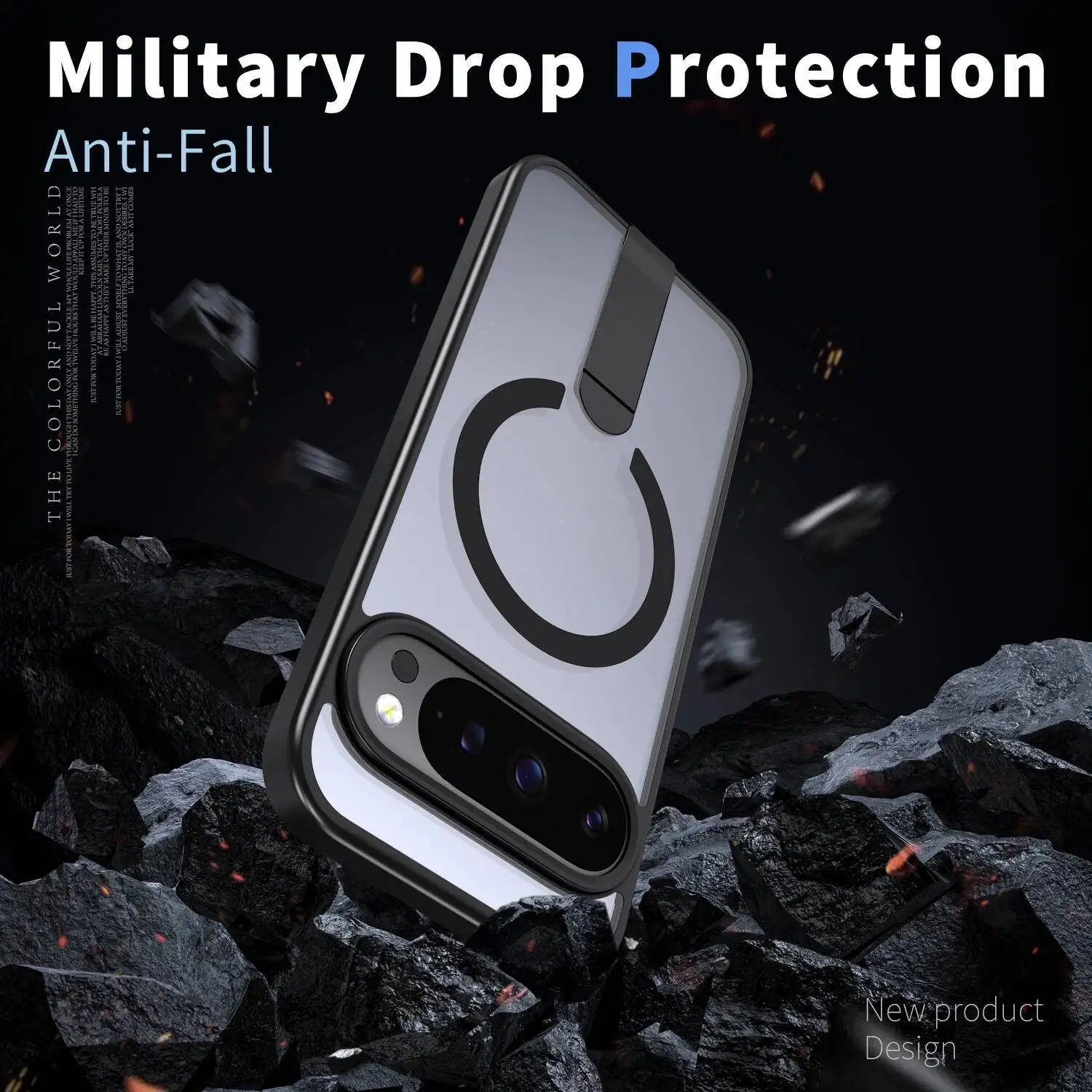 Funda de teléfono con armadura magnética y soporte plegable de lujo para Google Pixel 10 9 Pro 10XL 9XL 9A, funda protectora híbrida para pc a prueba de golpes - imagen 4