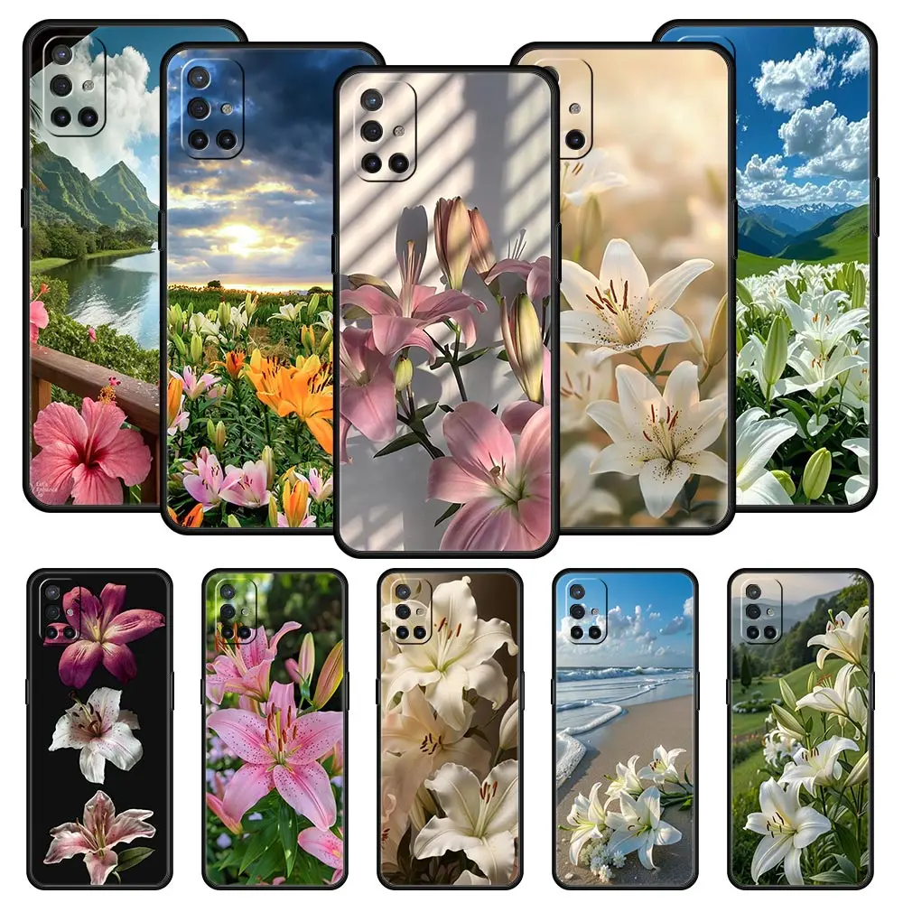 Funda con estampado de flor de lirio realista para OnePlus 15 13 12 11 10 9 8 13T 10T 7T Pro 13R 12R 9RT 8T Nord 4 2T CE 2 3 5G Lite