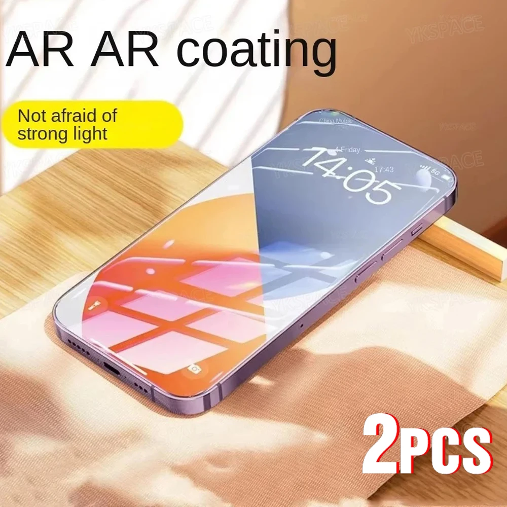2 uds AR Antirreflejo Ultra claro 9H 2.5D película de vidrio templado para iPhone 17 Air 16e 16 15 14 Plus 13 Pro MAX Protector de pantalla - imagen 2