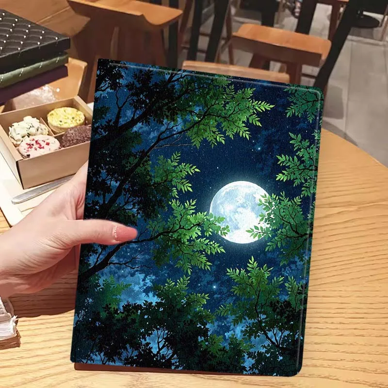 Colorido árbol de luz de luna arte para iPad Pro Mini 1 2 3 4 5 6 7 7ta generación 12,9 10,5 13 11 7,9 8,3 M4 pulgadas funda para tableta - imagen 5
