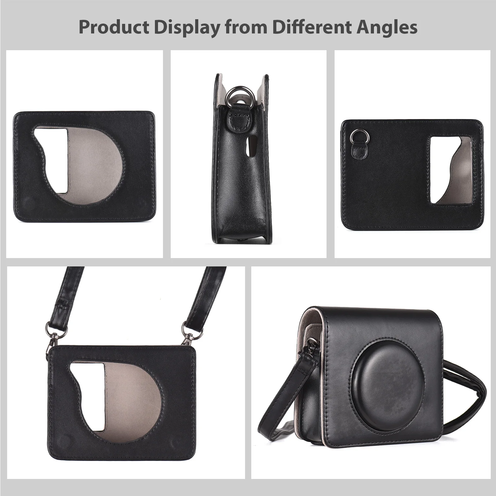 Bolsa para cámara instantánea portátil, funda para cámara de estilo Retro, Estuche de transporte de cuero PU para Kodak C300R/Mini Shot 3 con correa para el hombro - imagen 3