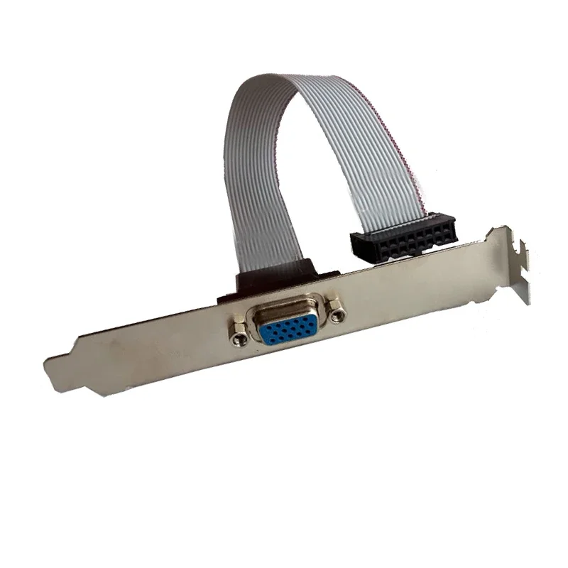 Placa base tarjeta gráfica integrada interfaz VGA 2,54mm 16 pines hembra a soporte de 15 pines Cable de extensión GPU 20cm