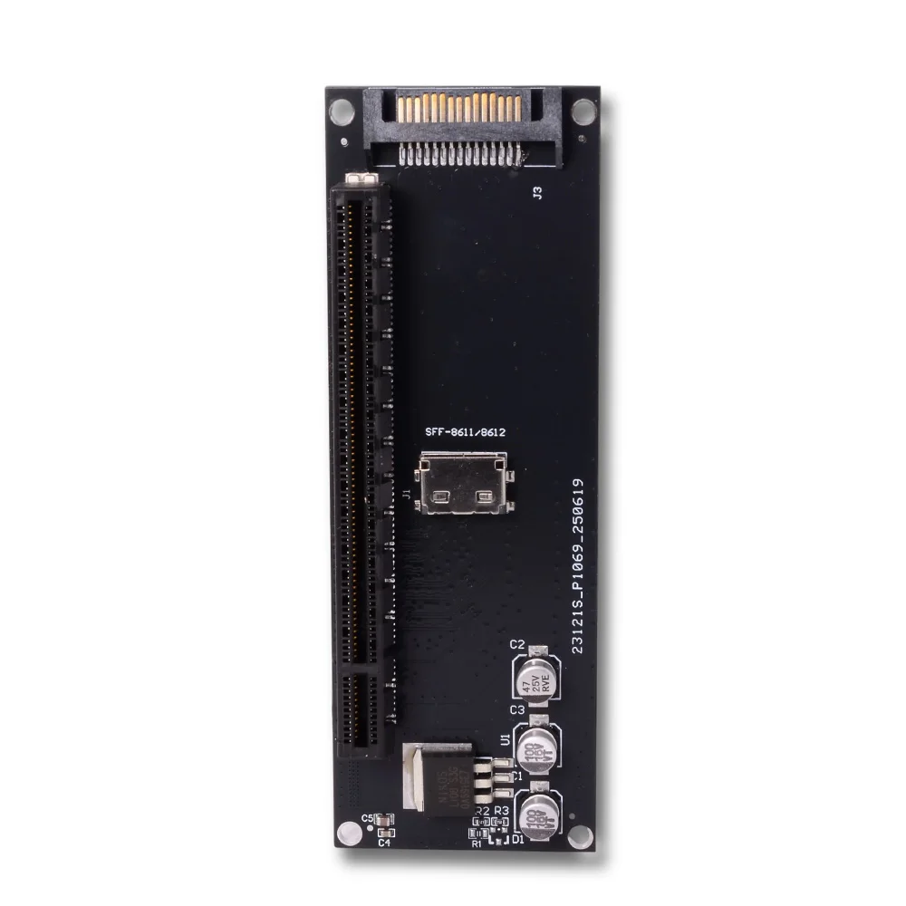Placa base SFF-8612 a PCIe X4 X16 adaptador tarjeta de expansión para PCI-E 4,0/3,0 Riser SSF-8611 4i a SFF8611 Cable gráficos externos - imagen 4