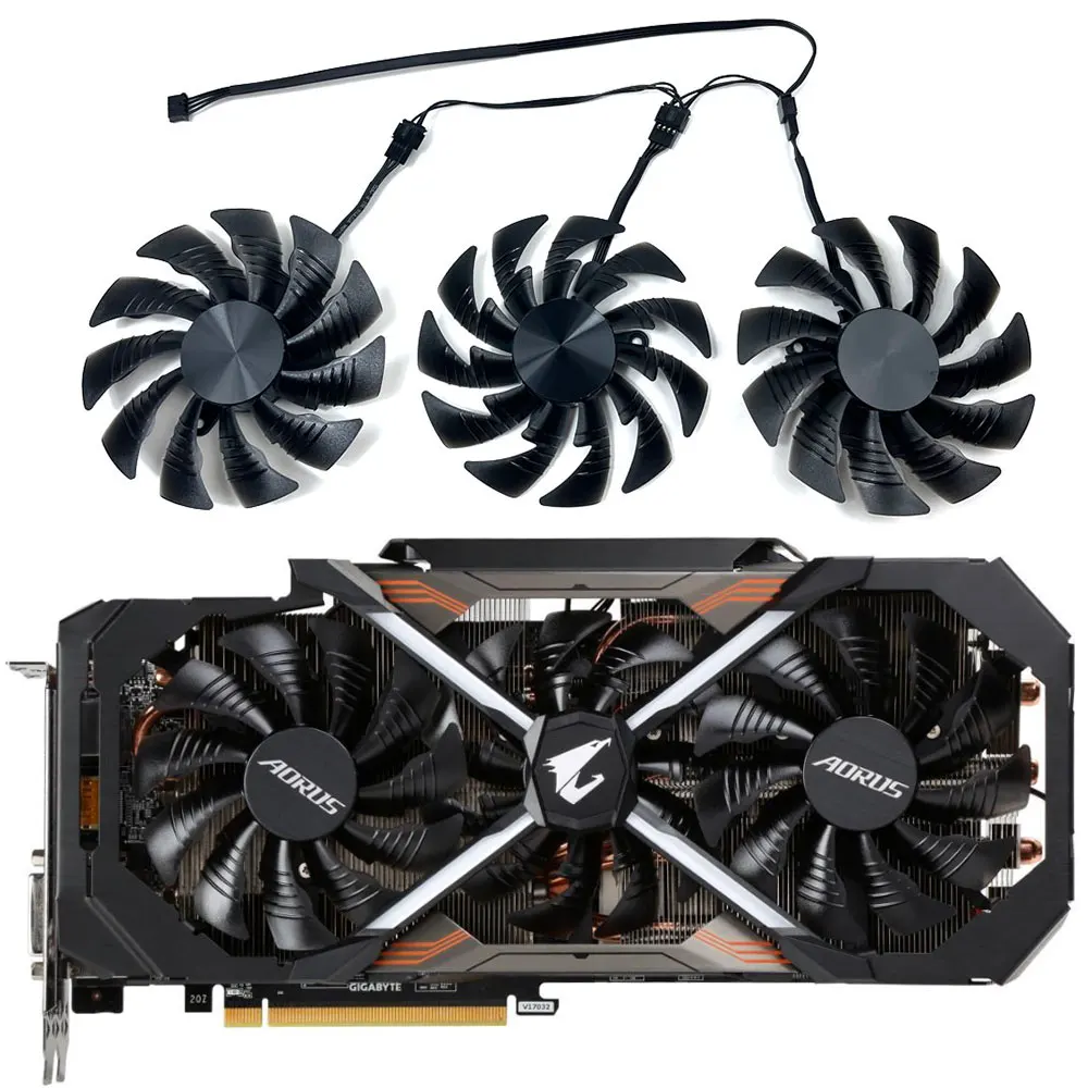 Ventilador de refrigeración para tarjeta de vídeo, dispositivo T129215BU AORUS GTX 1080 Ti GPU, para GIGABYTE AORUS GeForce GTX 1080Ti, GTX 1080, 1070, GV-N108TAORUS, nuevo