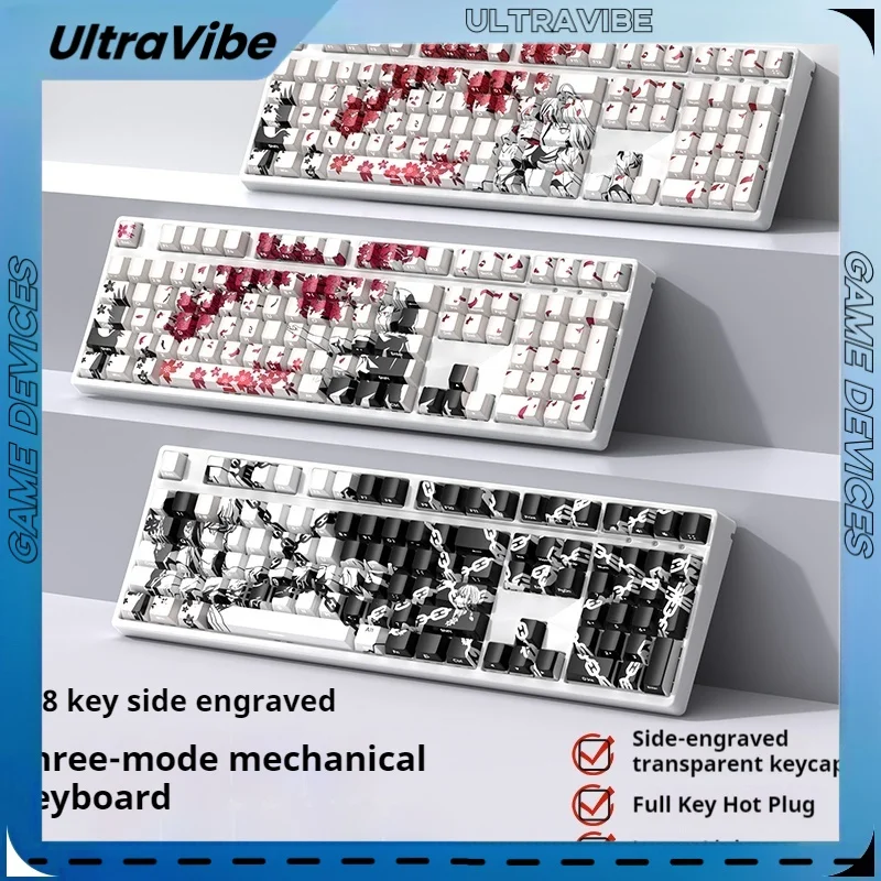 Clavier mécanique sans fil à thème Makima, prise à chaud gravée sur le côté, rétroéclairage RVB, Leic-Mode, jeu E-Sports, 108 touches, nouveau