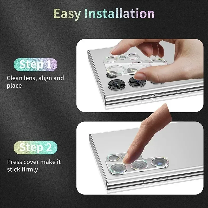 Protección de lente para Samsung Galaxy S25 S24 S23 Ultra Plus, película protectora de lente de cámara, cubierta completa HD, brillo ostentoso, diamante - imagen 5
