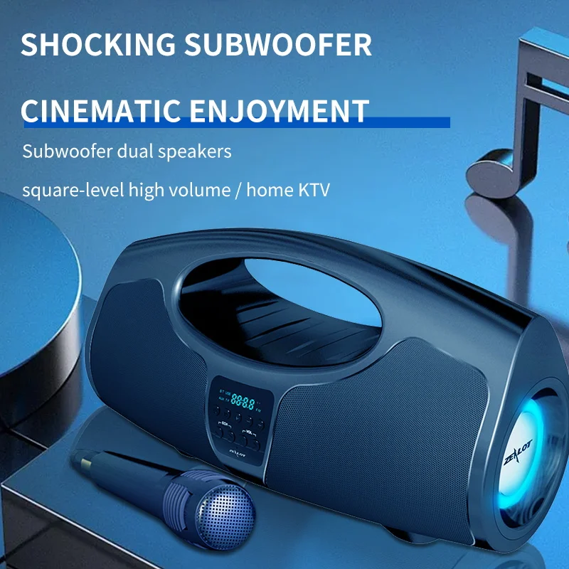 Altavoces inalámbricos ZEALOT P1 de 40 W con micrófono, altavoz subwoofer portátil para exteriores, emparejamiento dual, batería de 7200 mAh.