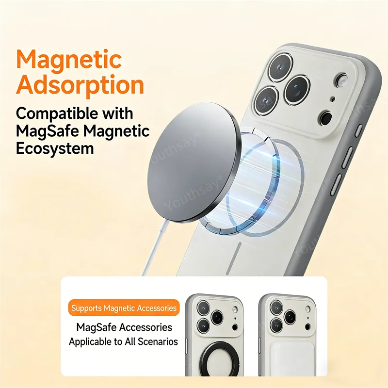 Para Magsafe funda de carga inalámbrica magnética para Samsung Galaxy S26 Ultra S25 S24 Plus Fundas a prueba de golpes TPU funda dura para teléfono de PC - imagen 4