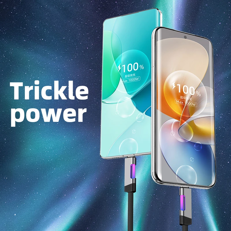 Cable USB tipo C con luz RGB, Cable de sincronización de datos de carga rápida PD de 100W para iPhone 16 pro, Huawei, Xiaomi, Realme, Samsung - imagen 4