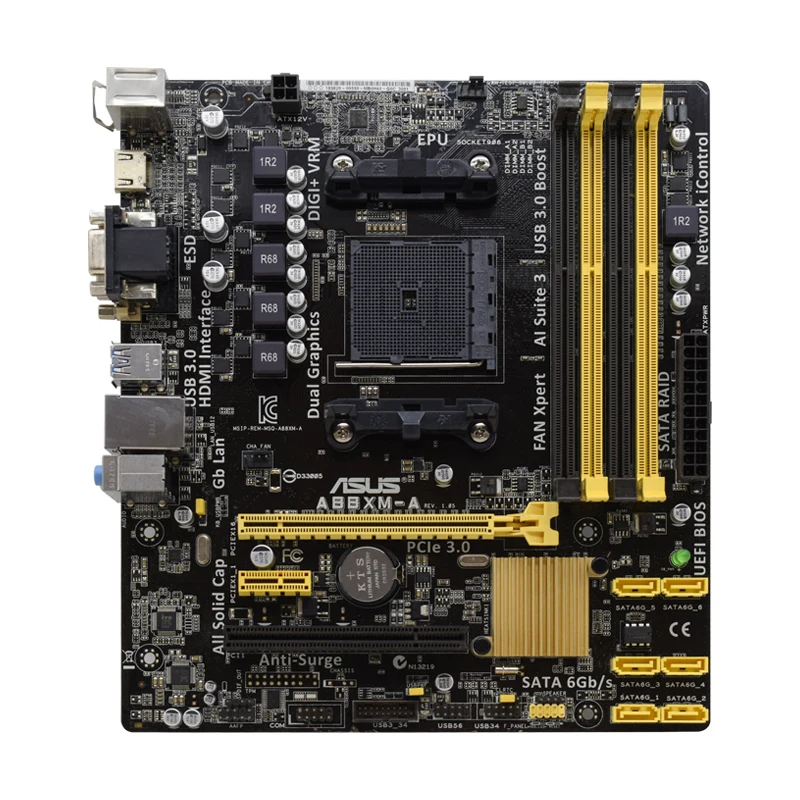 Placa base ASUS A88XM-A FM2/FM2 AMD A88X DDR3 64GB Micro ATX compatible con AMD A10-6700 A4-5300B A10-7800 A8-5500 A8-8650 X4 - imagen 2